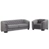 3 Piece Sofa Sets With Legs, Upholstered Couches - Gray - Image 19