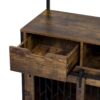 Furniture Style 2 In 1 Pet Friendly Dog Crate Composite Desk Hutch - Rustic Brown - Image 12
