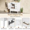 Bathroom Vanity With Sink, Soft Close Door, Built In Shelf Multiple Drawers - White - Image 7
