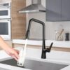 Professional Kitchen Faucet With 3 Function 360 Sprayer And 1 Touch Switching - Matte Black - Image 2