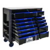 12 Layer Drawer Multi Purpose Tool Cart With Wheels And Iron Top - Black / Blue - Image 6