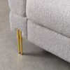 Luxurious And Comfortable Upholstered Sofa With Golden Legs And Pillows For Living Room And Reception Area - Gray - Image 7
