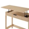 Transitional Reeded Lift Top Desk With Drawer - Oak - Image 4