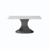 63" Modern Artificial Stone Panel Stainless Steel Curved Legs, Can Accommodate 6-8 People - White / Gray - Image 5