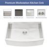 Farmhouse Style 30" Kitchen Sink Workstation With Apron Front Stainless Steel - Brushed Nickel - Image 4