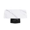 63" Modern Artificial Stone Dining Table, 6 People - White / Black - Image 12