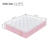 12" King Size Hybrid Mattress With Individual Pocket Spring Comortable Memory Foam - Pink - Image 8