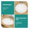 Oval Undermount Bathroom Sink With Overflow - White - Image 6