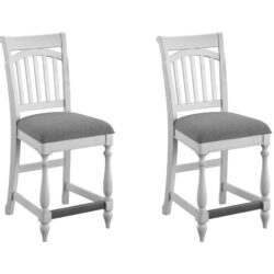 Mariano - Slat Back Barstools (Set of 2) - Gray