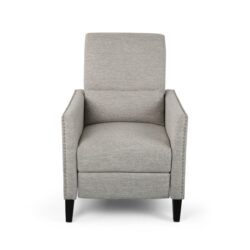 Kiersten - Contemporary Fabric Pushback Recliner - Light Gray