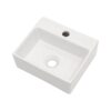 Rectangle Wall Mount Bathroom Sink With Single Faucet Hole - White - Image 8