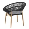 Cyril - Outdoor Wicker Papasan Style Dining Chair (Set of 2) - Dark Gray / Teak - Image 7