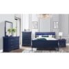 Charlston - Queen Sleigh Bedroom 5 Piece Set With LED Headboard - Blue - Image 7