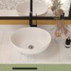 Oval Vessel Bathroom Sink - White - Image 4