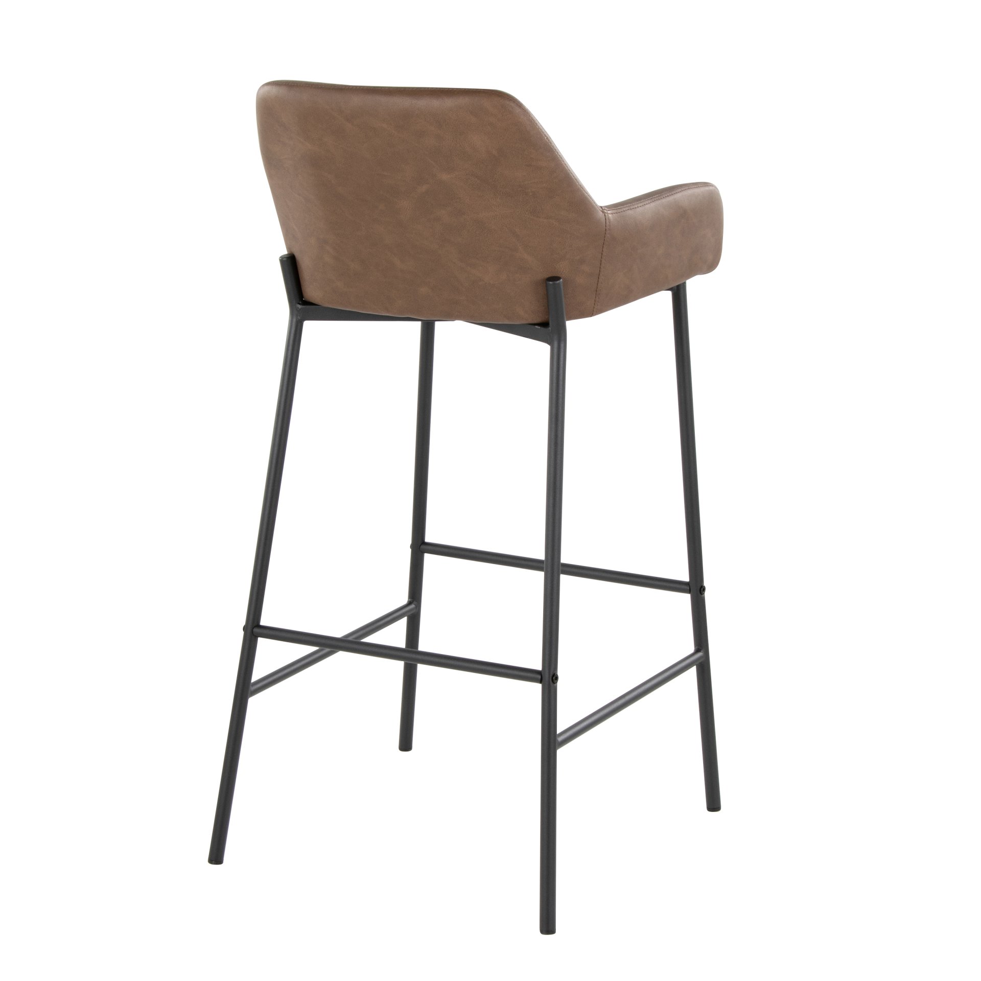Daniella - Contemporary Fixed Height Barstool (Set of 2) - Black / Espresso - Image 4