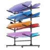 Heavy Duty Freestanding Kayak Storage Rack With Adjustable 8 Kayak Stand And Wheels For Garage, Indoor & Outdoor Use Metal - Black - Image 4