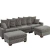 Modular Sectional Sofa, 5 Seater Oversized Convertible L & U Shaped Couch, Corduroy Fabric - Gray - Image 4