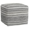 Carina - Square Woven Pouf - Black White - Image 3