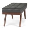 Pierce - Mid Century Ottoman Bench - Distressed Black - Image 7