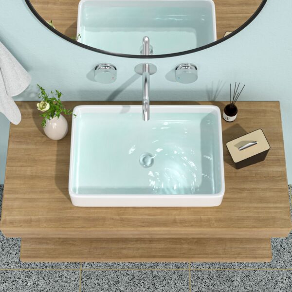 24 X 16" Ceramic Rectangular Vessel Bathroom Sink - White