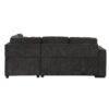 Sectional Pull-Out Sofa Bed L-Shaped Corner Sofa Couch With Storage Chaise, USB Ports, Power Sockets, Cup Holder For Living Room, Bedroom, Study - Black - Image 22