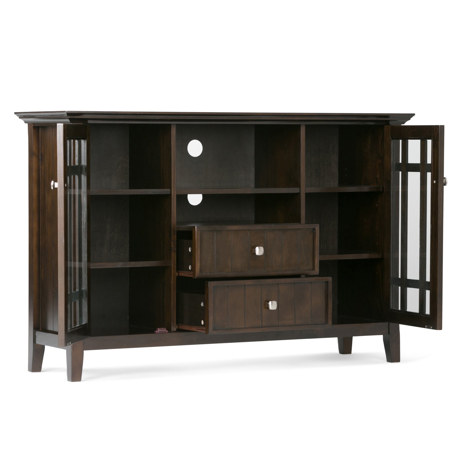 Bedford - Tall TV Media Stand - Dark Tobacco Brown - Image 4