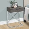 Accent Side Table, Storage Drawer, Modern - Gray - Image 4