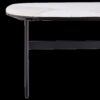 Modern Rectangular Rock Plate Coffee Table Open Space Design Golden Metal Frame Minimalist Living Room Center Table For Lounge Office - Black White - Image 8