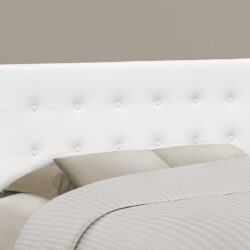 Full Size Headboard Only Upholstered Leather Look - White