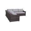 5 Piece Rattan Wicker Sectional Patio Set With Comfortable Cushions - Brown Mix / Gray - Image 7