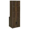 Multifunctional Bookcase With 3 Open Shelves And Locking Drawers, USB Charging - Brown / Pine Wood - Image 8