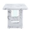 Stylish Marble Textured Dining Table With Glass Elements - Transparent / White - Image 5