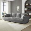 Plush Corduroy 4 Seat Sofa, Modern Comfy Upholstered Sofa Cloud Couch, Deep Seat Couches With Soft Pillows, Convertible Deep Seat Sofa Lounge Chair For Living Room - Gray - Image 7