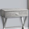 Accent Side Table, Storage Drawer, Convenient Design - Gray - Image 3