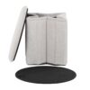 Lindsey - Contemporary / Glam Folding Storage Ottoman - Cream - Image 3