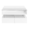 Lift Top Coffee Table With 2 Drawers, Hidden Space And LED Lights For Living Room - White - Image 8