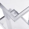 Glass Side Table, Acrylic End Table, Glass Top C Shape Square Table With Metal Base For Living Room, Bedroom, Balcony Home And Office - Chrome - Image 8
