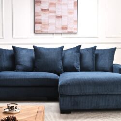 Luxe - Oversized 2 Piece Right Facing Sectional Couches For Living Room, L Shaped Sofa With Chaise - Blue