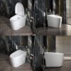 Smart 1 Piece Bidet Toilet With Warm Air Dryer Heated Seat LED Night Light Auto Open / Close - White - Image 7