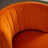 360 Degree Swivel Cuddle Barrel Accent Sofa Chair, Fluffy Round Armchair - Orange - Image 9