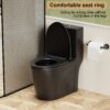 1 Piece Toilet With Tornado Flush, Dual Flush, And ADA Height Comfort Chair - Matte Black - Image 9