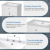 Bathroom Vanity With Sink, Soft Close Doors And Drawers, Double Storage Racks - White - Image 11