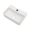 Modern Ceramic Rectangular Wall Mount Bathroom Sink With Single Faucet Hole - White - Image 9
