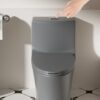 Ceramic 1 Piece Toilet With Tornado Flush And Soft Closing Seat - Light Gray - Image 6