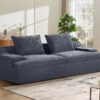 Nimbus - Oversized Full Foam 4 Seater Couch For Living Room Upholstered In Soft Corduroy, Wide Armrests - Gray - Image 7