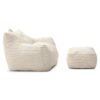 Giant Plush Bean Bag Chair For Adults With Armrests And Footstool - Beige - Image 11