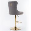 Thick Golden Swivel Velvet Barstools Adjusatble Seat Height From 25-33", Modern Upholstered Bar Stools With Backs Comfortable Tufted For Home Pub And Kitchen Island (Set of 2) - Gray - Image 7