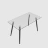 Modern Minimalist Rectangular Glass Dining Table With Tempered Glass Top Metal Legs, For 4 - 6 - Transparent - Image 12