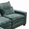 L Shaped Sectional Sofa With Movable Ottoman - Green - Image 16