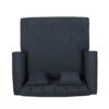 Upholstered Chaise Lounge & Scroll Arms, Turned Legs And 2 Pillows - Charcoal - Image 7
